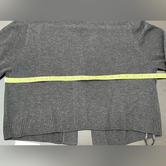 🆕HP! NEW Calvin Klein Rhinestone Studded Shrug Cardigan, Charcoal Gray, L - Picture 11 of 12